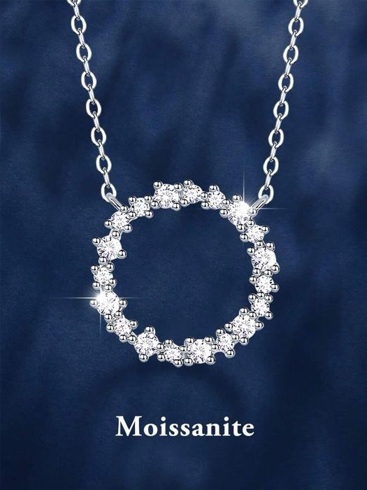 ジュエリー レディース ネックレス ペンダントネックレス 1個 高級 925シルバー ネックレス 1.5mmX14個 & 2.0mmX7個 モアッサナイト フローラルペンダント、女性の日常着、結婚式、バレンタインデー、母の日、ブライズメイドのギフト、輝く
