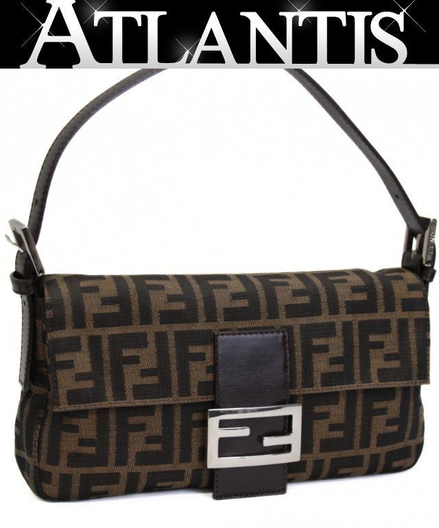 フェンディ FENDI マンマバケット ショルダーバッグ ズッカ キャンバス×レザー ブラウン SV金具 【75262】