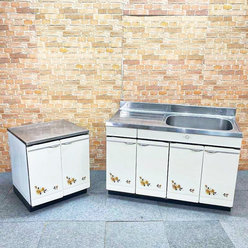 中古品】 タカラスタンダード ☆ホーロー製☆キッチン 調理台 コンロ台 