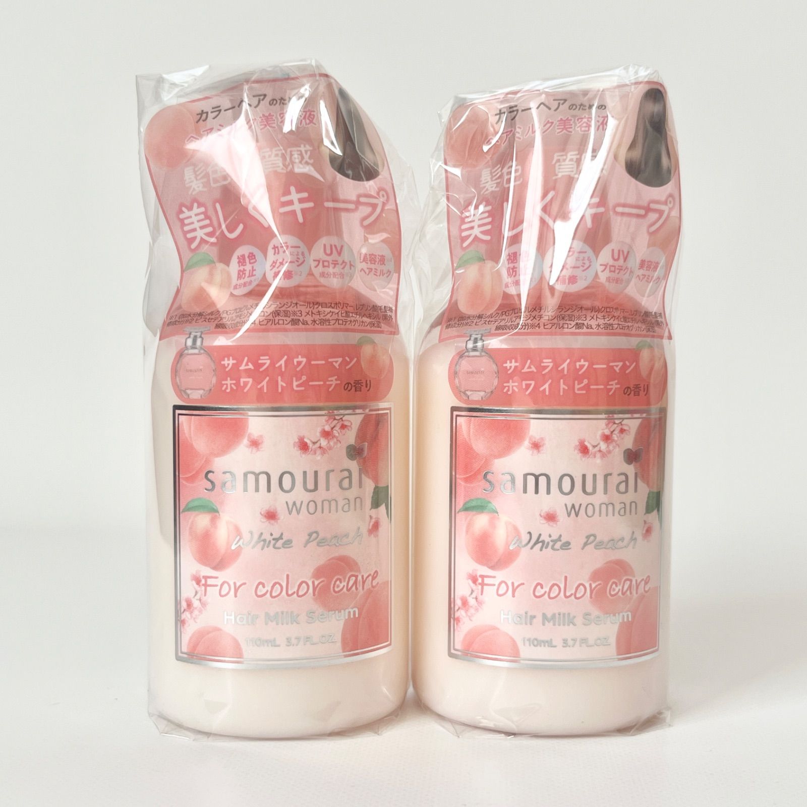 samourai woman white peach hair milk serum samurai woman white peach hair milk serum for color care hair treatment without washing off samourai woman white peach scent 110ml set of 2