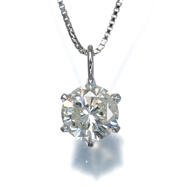 ダイヤ ダイヤモンド 1.713ct 一粒 ネックレス Pt850 #194040