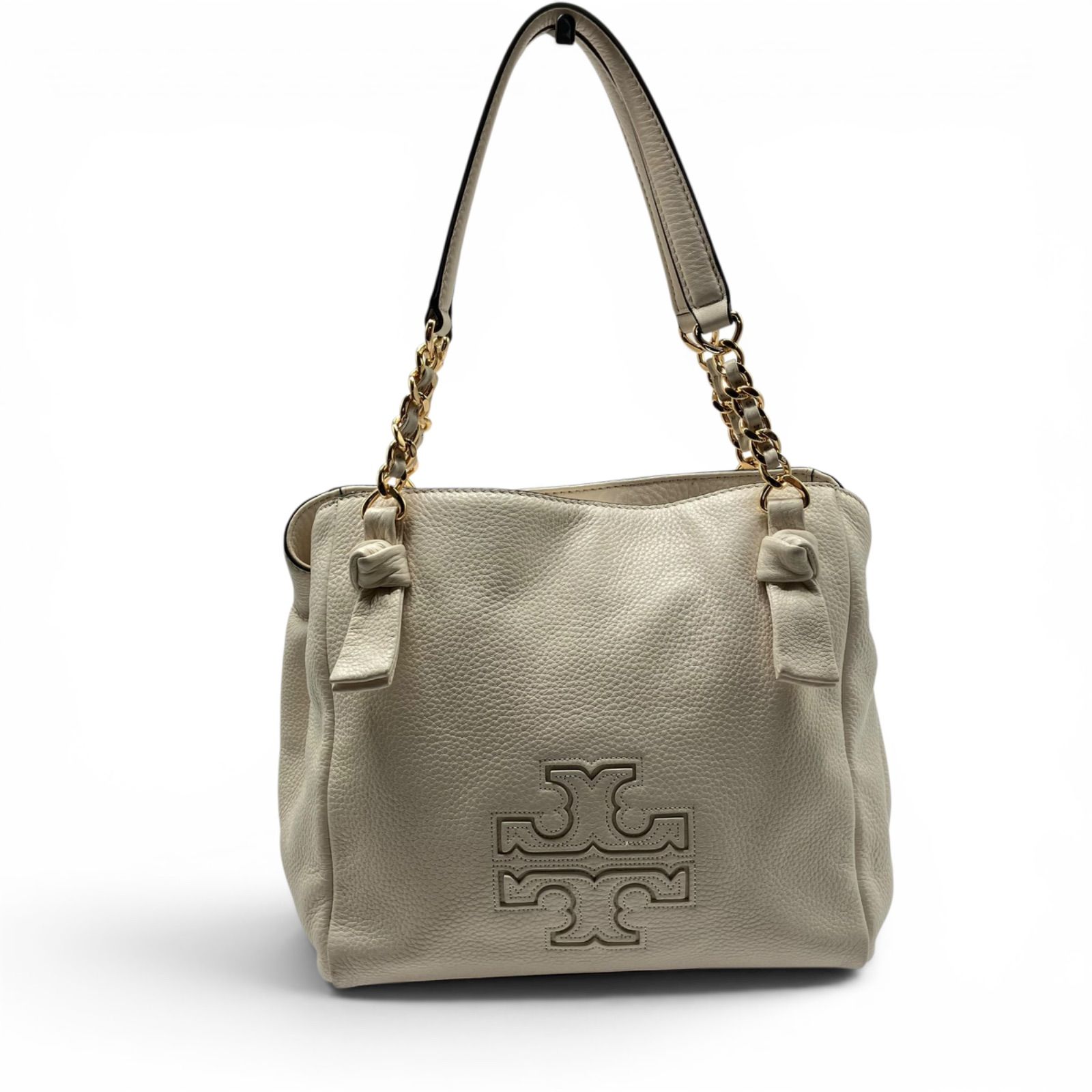【mh/6.23/12】トリーバーチ TORY BURCH ロゴ レザーバック ハーパー・スモール・サッチェル