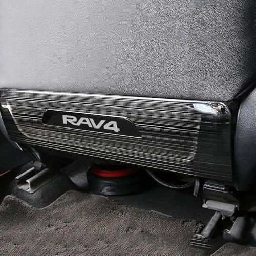 適合卜ヨタ RAV4 50系 専用設計 キックガード シートバックカバー 蹴り防止 汚れ防止 引っかき傷対策 ステンレス製 (ブラック)as