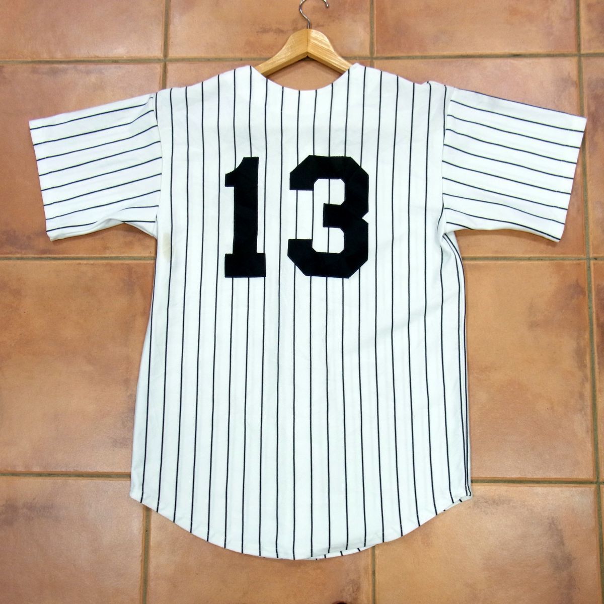 90年代◇Teamwork社製 MLB シカゴ ホワイトソックス ベースボール シャツ ピンストライプ柄 ナンバリング「13」ヴィンテージ 野球 メンズ