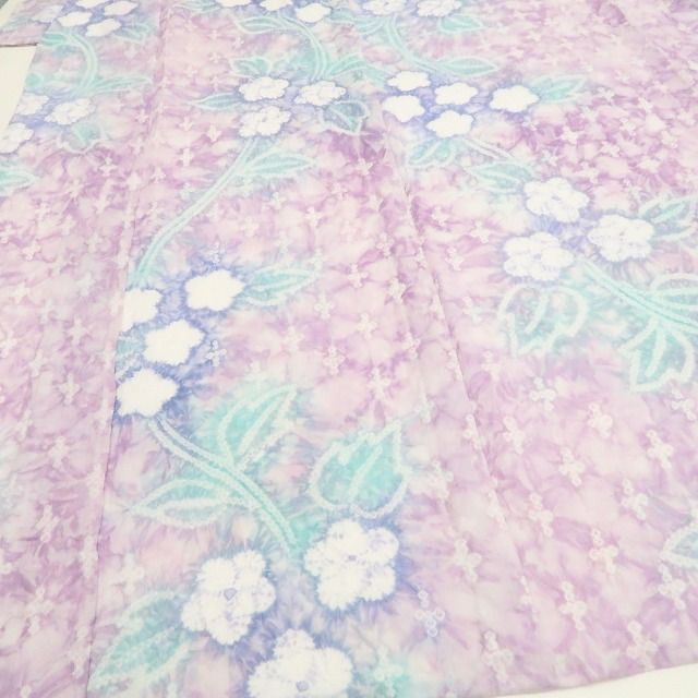 新品・浴衣】有松鳴海絞り お仕立て上がり品 洗える夏着物 綿 仕付け糸