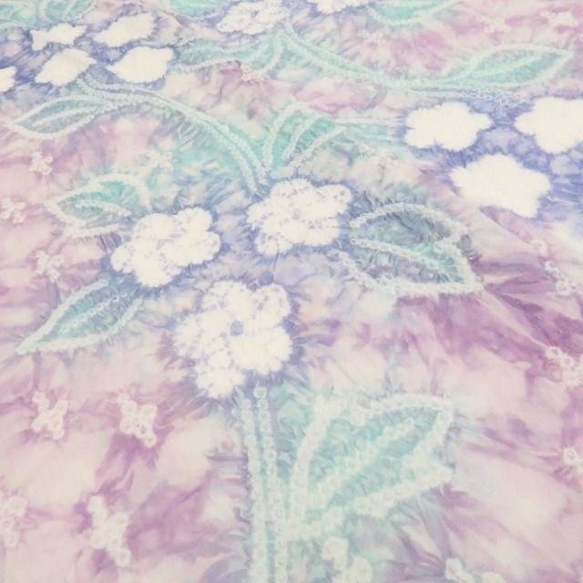 新品・浴衣】有松鳴海絞り お仕立て上がり品 洗える夏着物 綿 仕付け糸