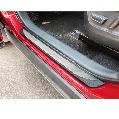 対応 エクストレイル 新型 X-TRAIL 4代目 T33専用 スカッフプレートサイドステップ スカッフプロテクトシートドアシルプレートインサイド インテリアパネル アクセサリー 汚れ防止 傷防止 ABS樹脂＋ステンレス 外側4PCS 新型 474a9752