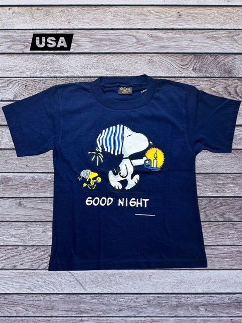 SNOOPY スヌーピー　90S USA製　シングルステッチ　ネイビー　美品　M