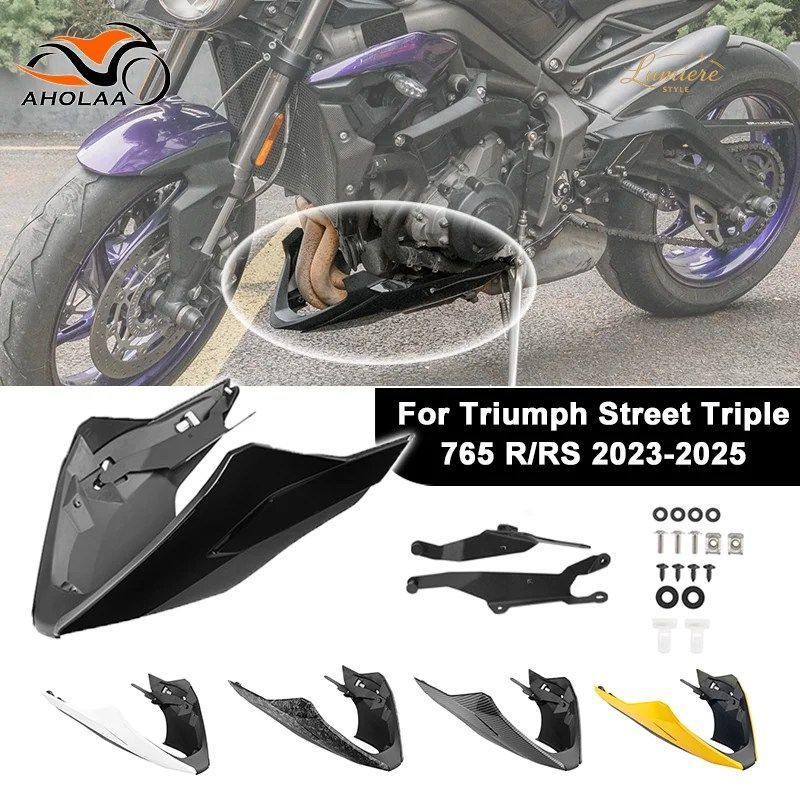 For Triumph Street Triple 765 R RS Belly Pan Engine Spoiler Lower Fairing Cover Cowling Panel Motorcycle Accessories 2023-2025