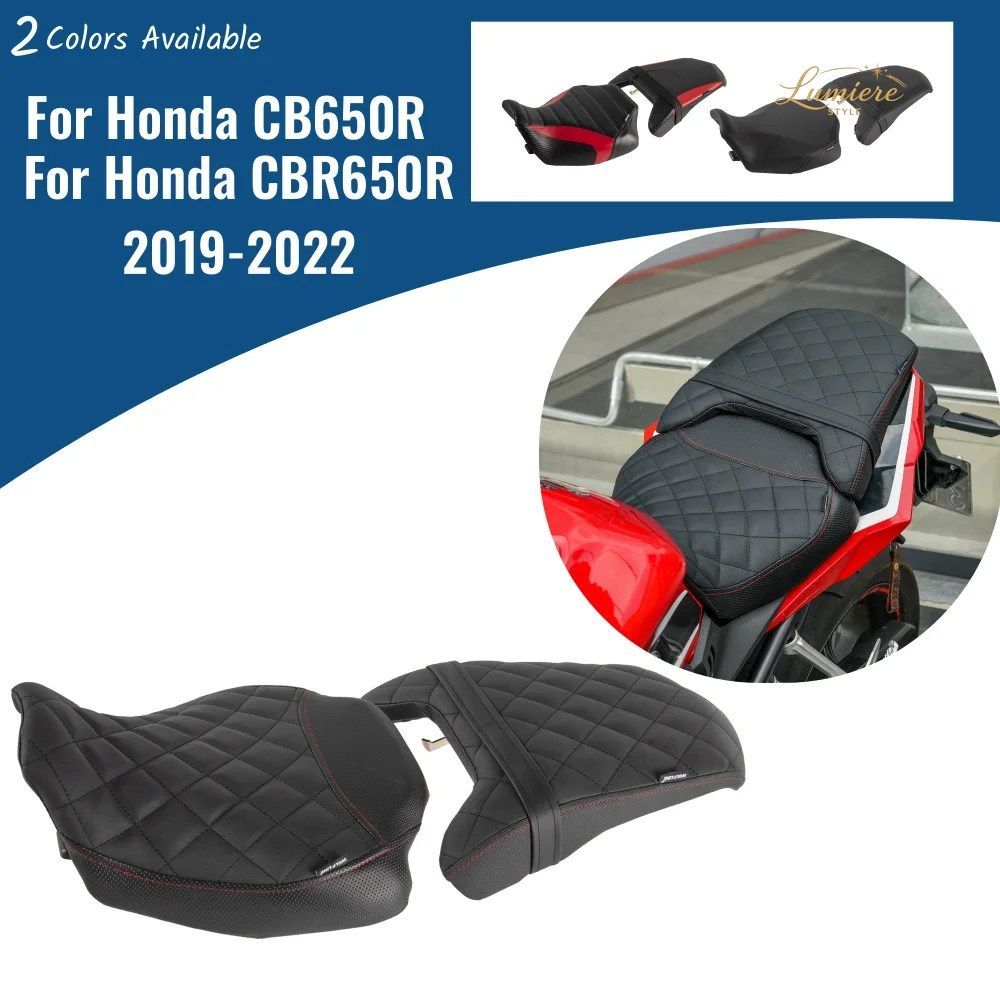 For Honda CB650R CBR650R CB CBR 650R Front Rider Rear Passenger Solo Seat Cowl Cushion Pad Synthetic Leather 2019 2020 2021 2022