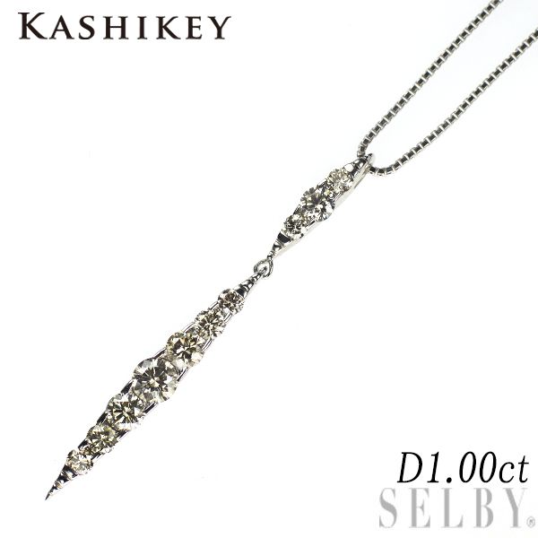 カシケイ K18WG ブラウン ダイヤモンド ペンダントネックレス 1.00ct ネイキッド 121,000円