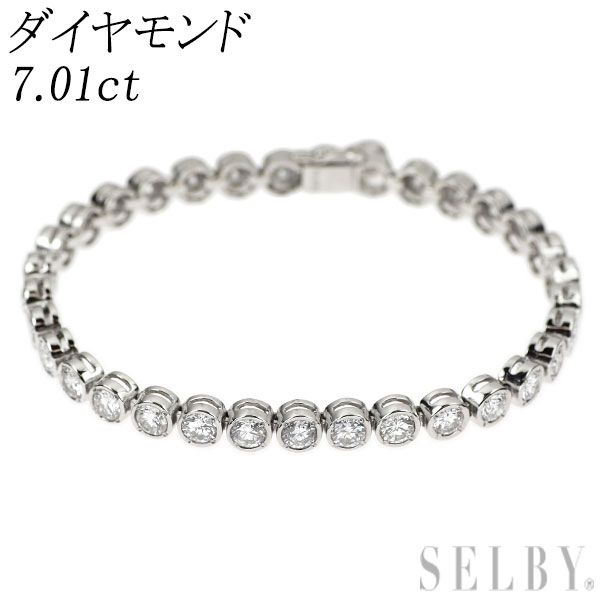 Pt850 ダイヤモンド テニス ブレスレット 7.01ct