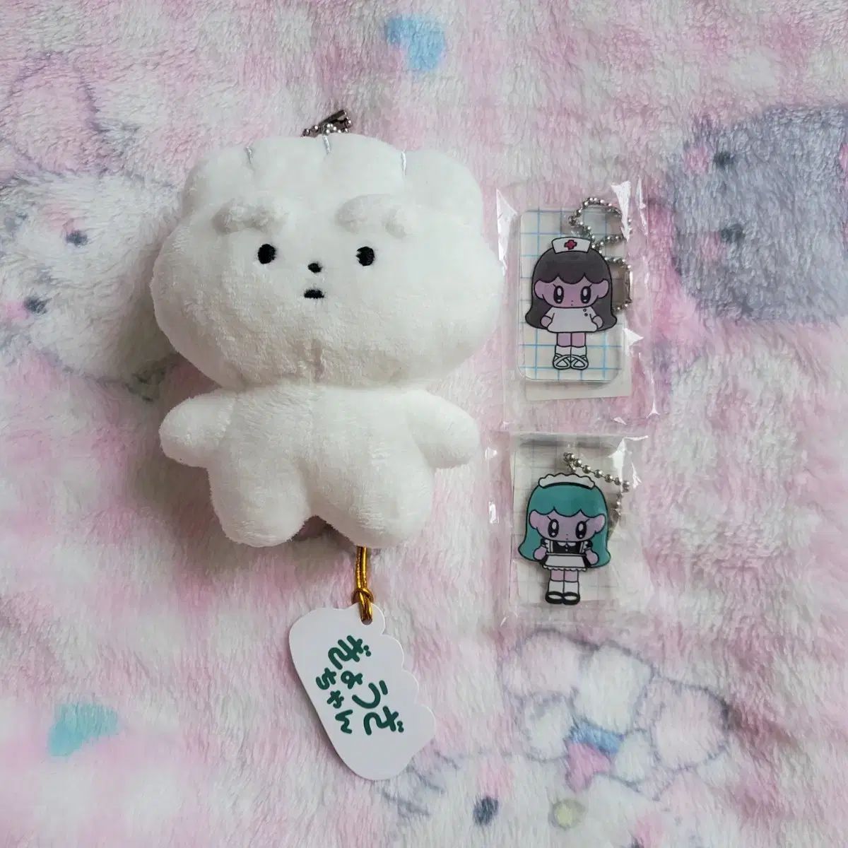 ウールニャーチータポミチ ウールガール ギョウザちゃん マスコット ぬいぐるみ アクリル キーホルダー ホルダー