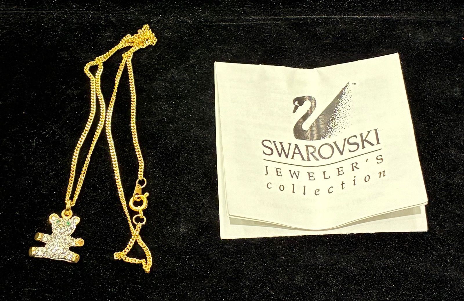 SWAROVSKI スワロフスキー テディベア ネックレス ゴールドカラー クリスタル レディースアクセサリー