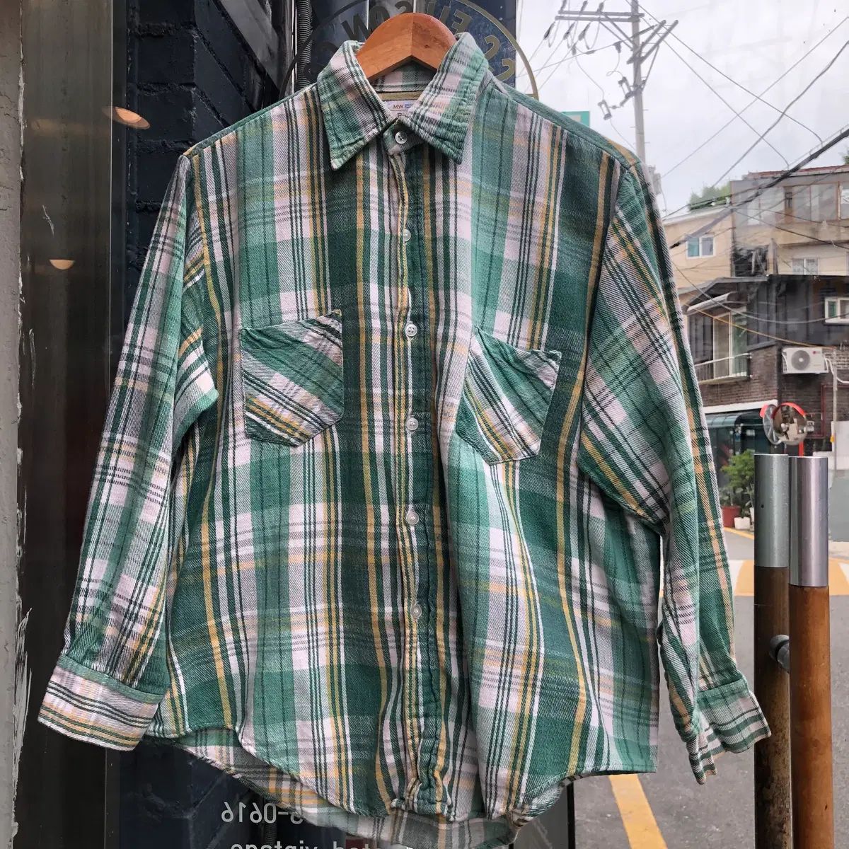 70s ビッグマック フランネルシャツ-L