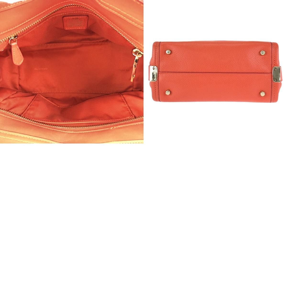 美品 COACH コーチ スワッガー 27 オレンジ ゴールド金具 レザー 34816