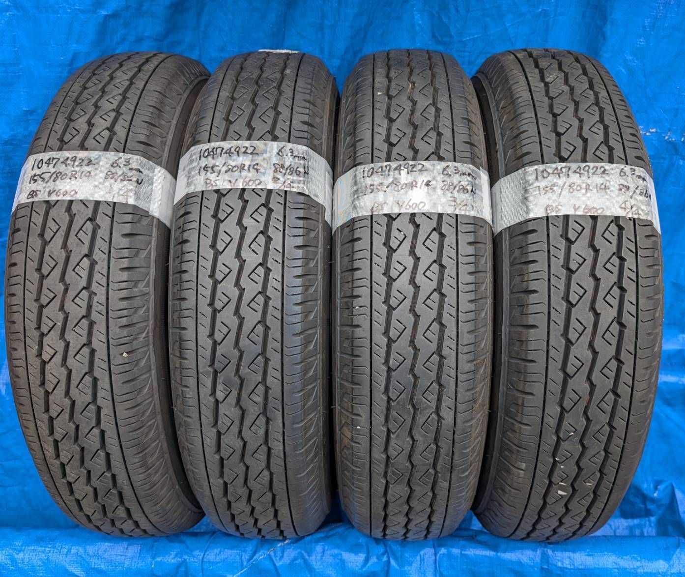 1047）155/80R14 88/86N LT V600 ブリヂストン 2022年製 4本セット