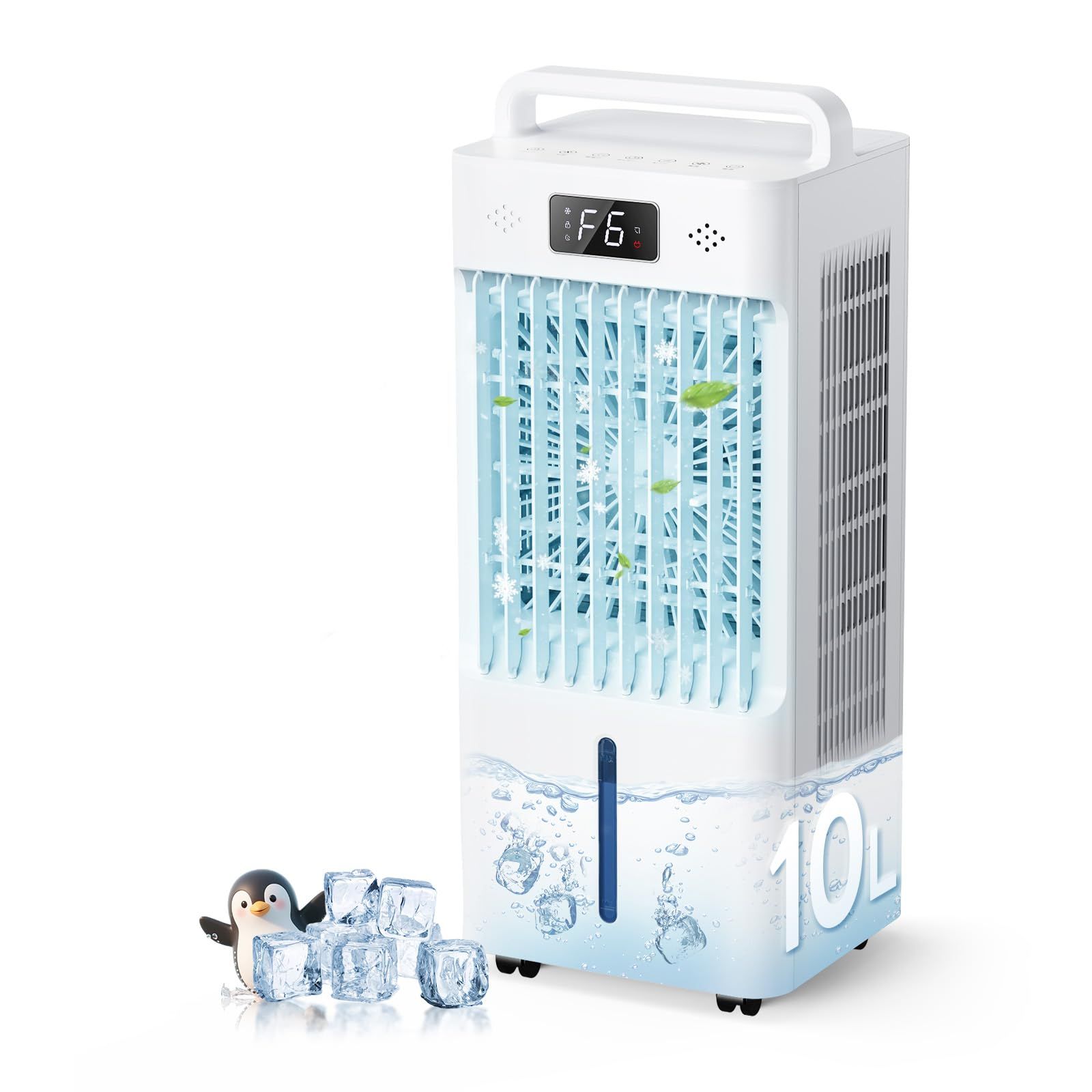 冷風機 冷風扇 スポットクーラー 【水冷式・上から給水】 風量6段階調節 左右自動首振り 大画面LEDパネル 1～12時間タイマー 省エネ 10L大容量タンク 静音 PSE認証済 冷風機 強力 人気 工事不要 家庭用/オフィス ペット対策（ホ 856f0d85