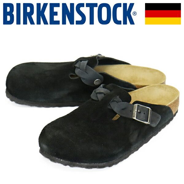 BIRKENSTOCK (ビルケンシュトック) 1030561 BOSTON BRAIDED ボストン ブレイデッド スエードレザーサンダル BLACK レギュラー BI602 レギュラー 41-約26.5cm