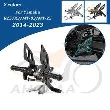 Adjustment Motorcycle Footrest Rearset Rear Foot peg Pedal For MT-03 MT-25 YZF R25 R3 2014-2023 Rider Foot Rest For MT25 MT03