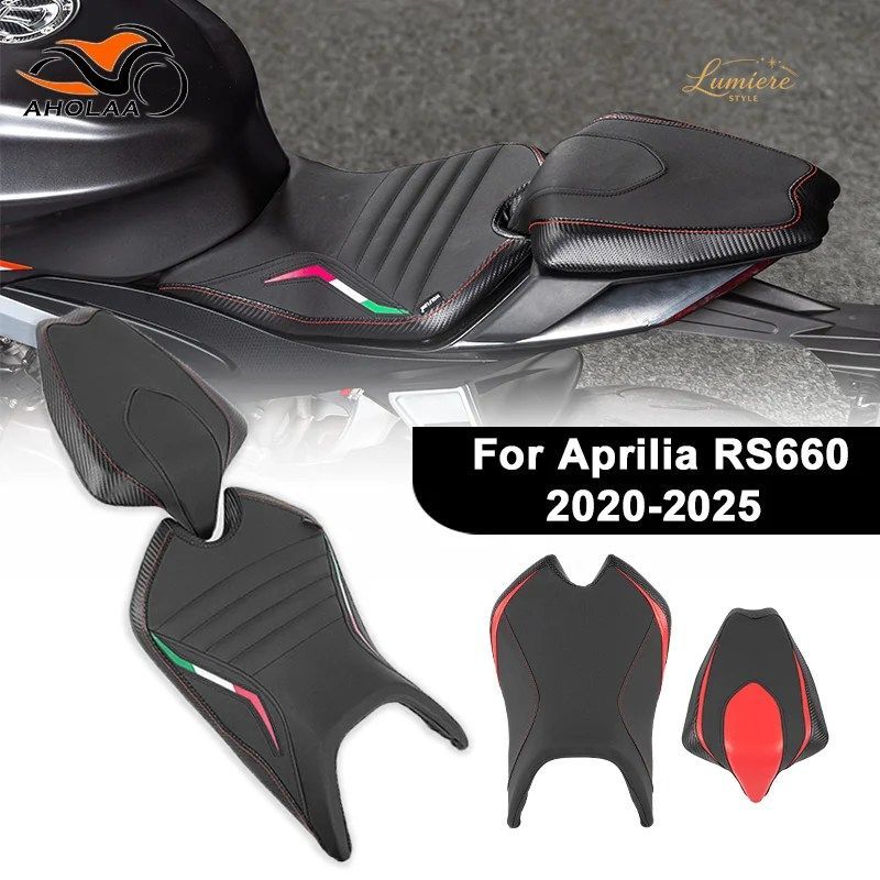For Aprilia RS660 RS 660 Front Rider Rear Seat Cushion Pad Driver Passenger Seat Motorcycle Accessories 2020-2025 2022 2023 2024