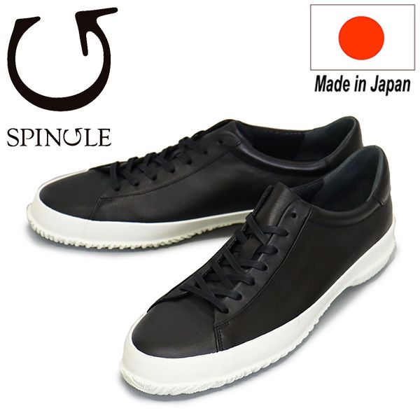 SPINGLE (スピングル) SP-6139 カーフレザー×コートタイプ スニーカー 日本製 05Black SP063 M-25.5cm