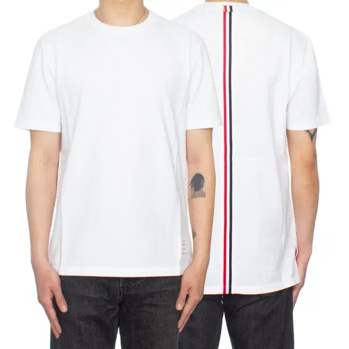 トムブラウン センターバッグ ストライプ 半袖 Tシャツ MJS056A 00050 100