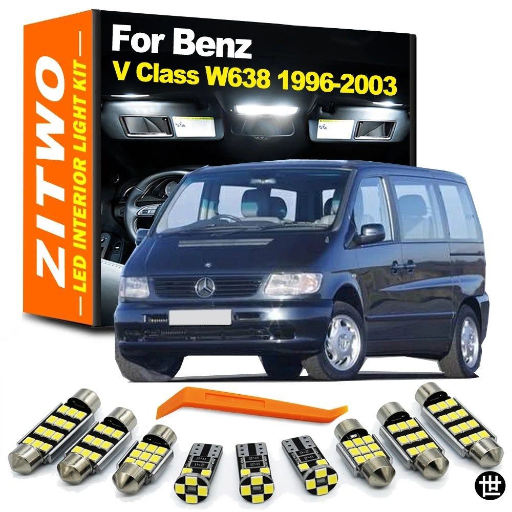 メルセデスベンツ Vクラス W638 V200 V220 V230 V280 1996 - 03用 LEDインテリアライトキット 10個セット