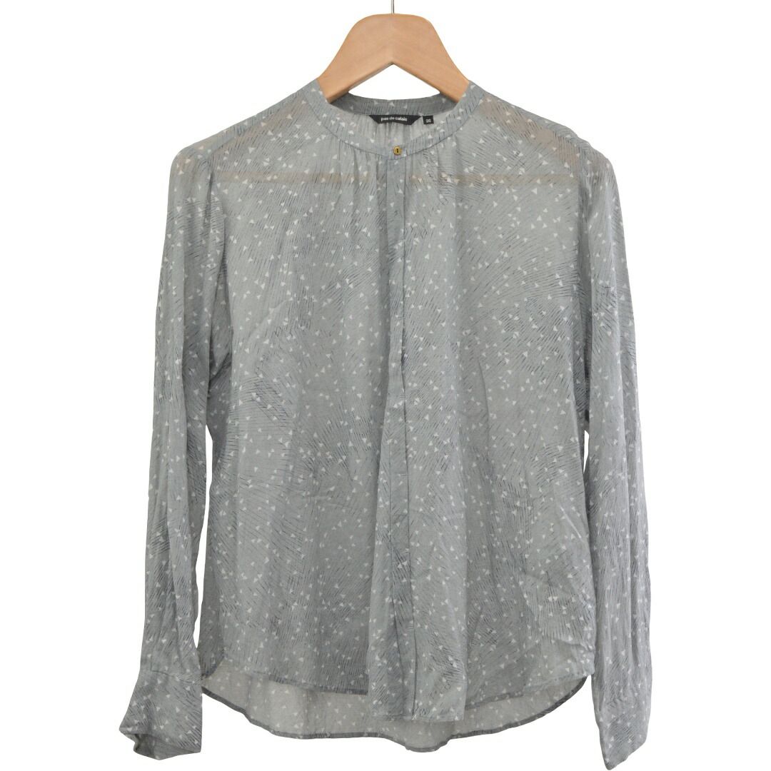 パドカレ pas de calais シャツ ブラウス 三角柄 グレー サイズ 36