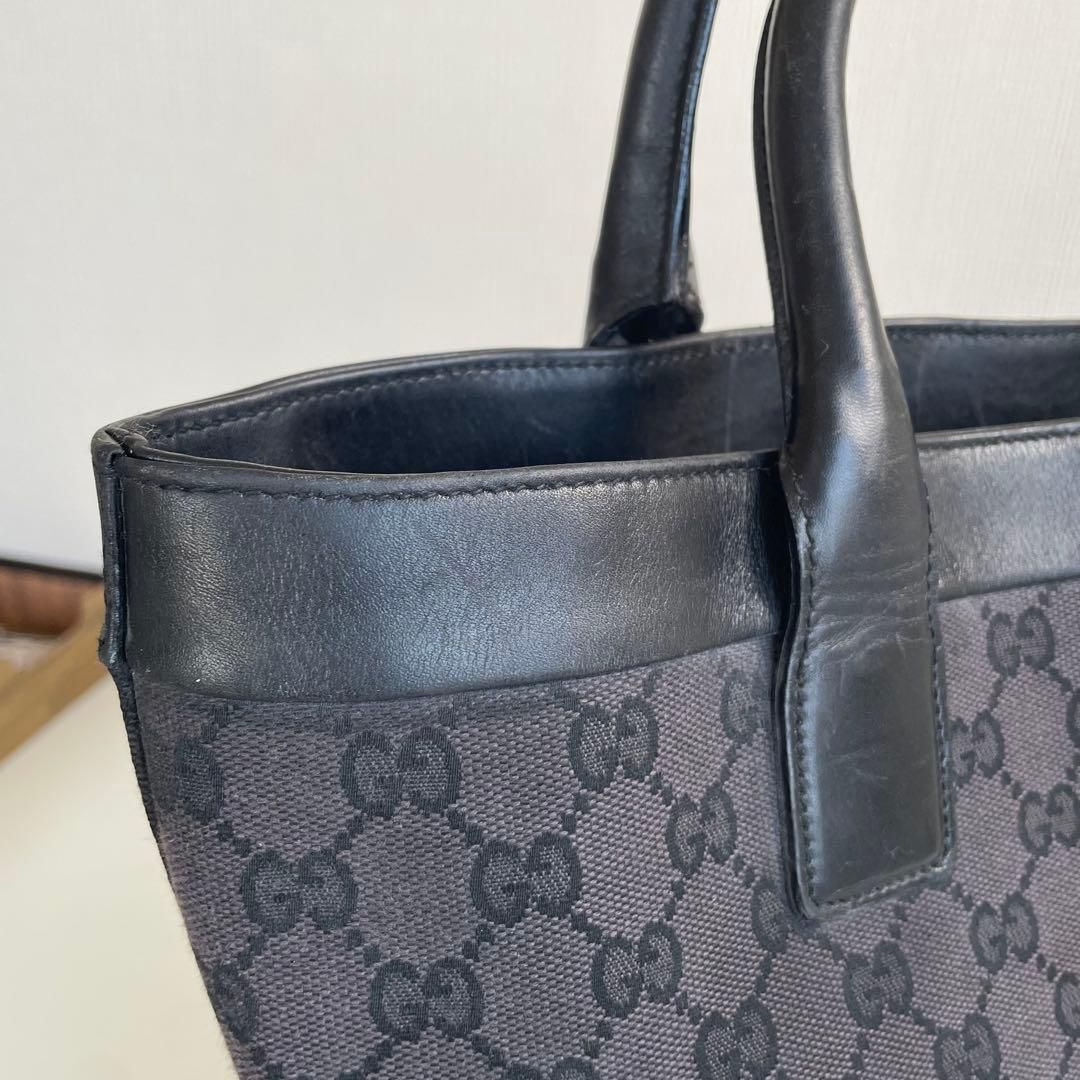 GUCCI GGキャンバス トートバッグ ブラック - メルカリ