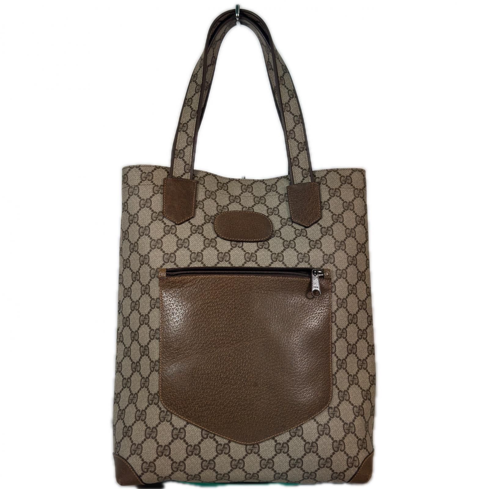 美品 GUCCI グッチ 0021031301 バッグ ファッション小物 GGスプリームトート ブラウン ベージュ 0021031301 ユニセックス