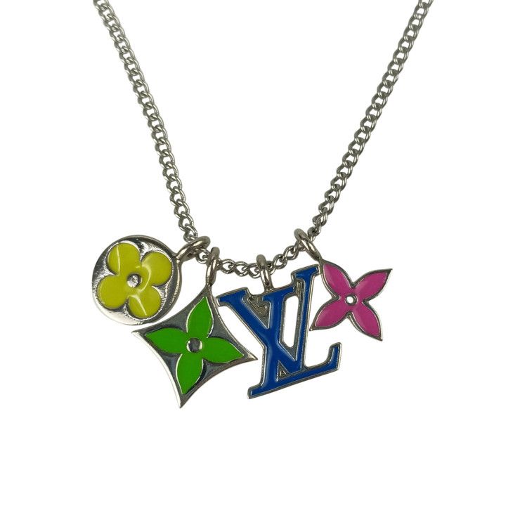 LOUIS VUITTON ルイヴィトン ネックレス ペンダント・LV インスティンクト M01125 シルバー系 メタル レディース 美品