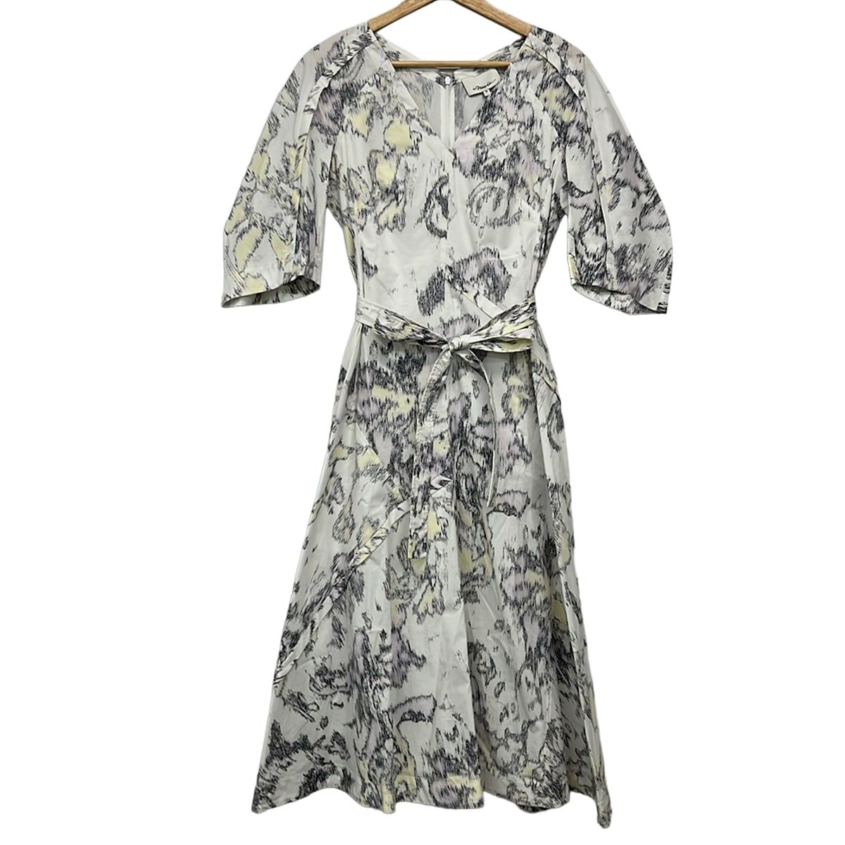3.1 Phillip lim(スリーワンフィリップリム) ワンピース サイズ0 XS レディース美品 - 白×黒×マルチ Vネック/七分袖/ロング
