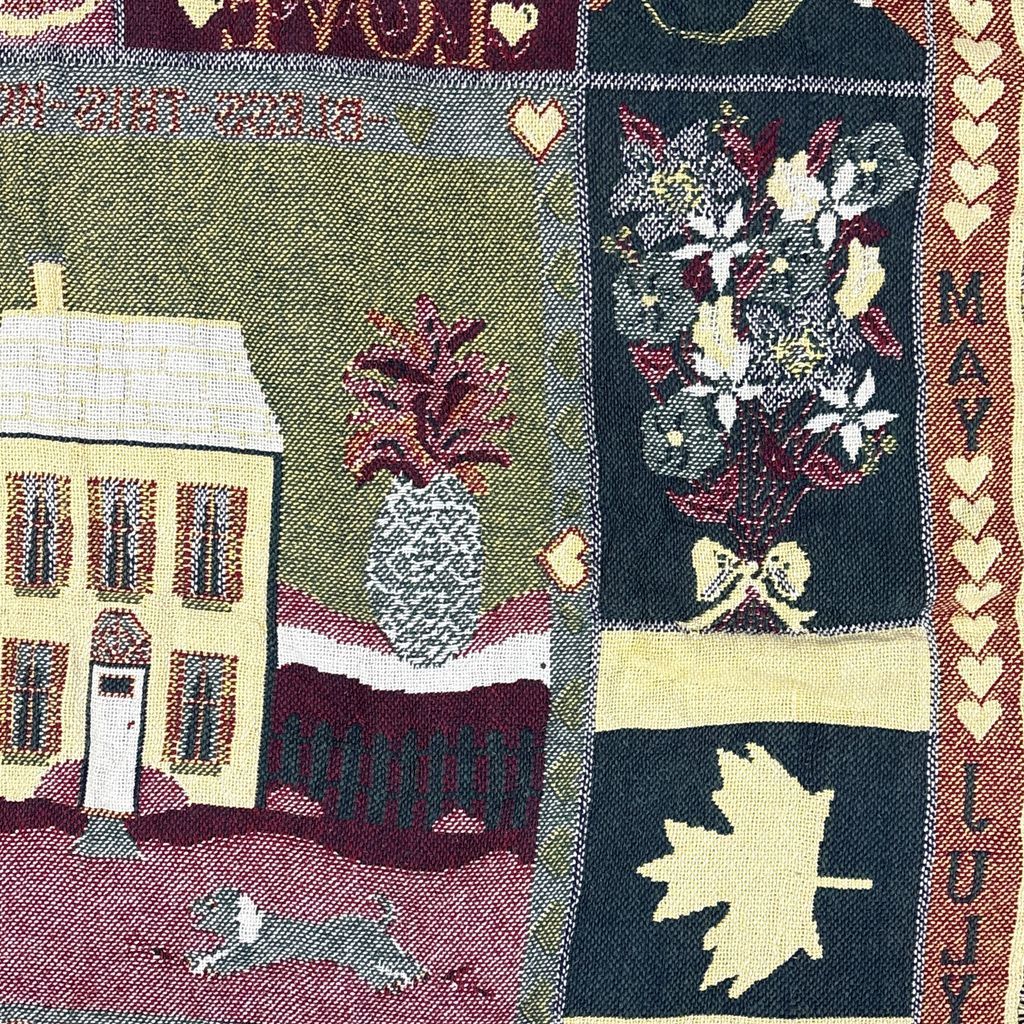 vintageラグ ブランケット マルチカバー タペストリー カントリー カレンダー 季節 Rug Blanket Calendar 3296