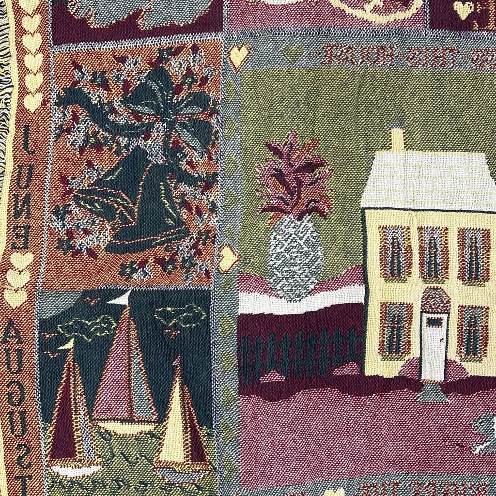 vintageラグ ブランケット マルチカバー タペストリー カントリー カレンダー 季節 Rug Blanket Calendar 3296