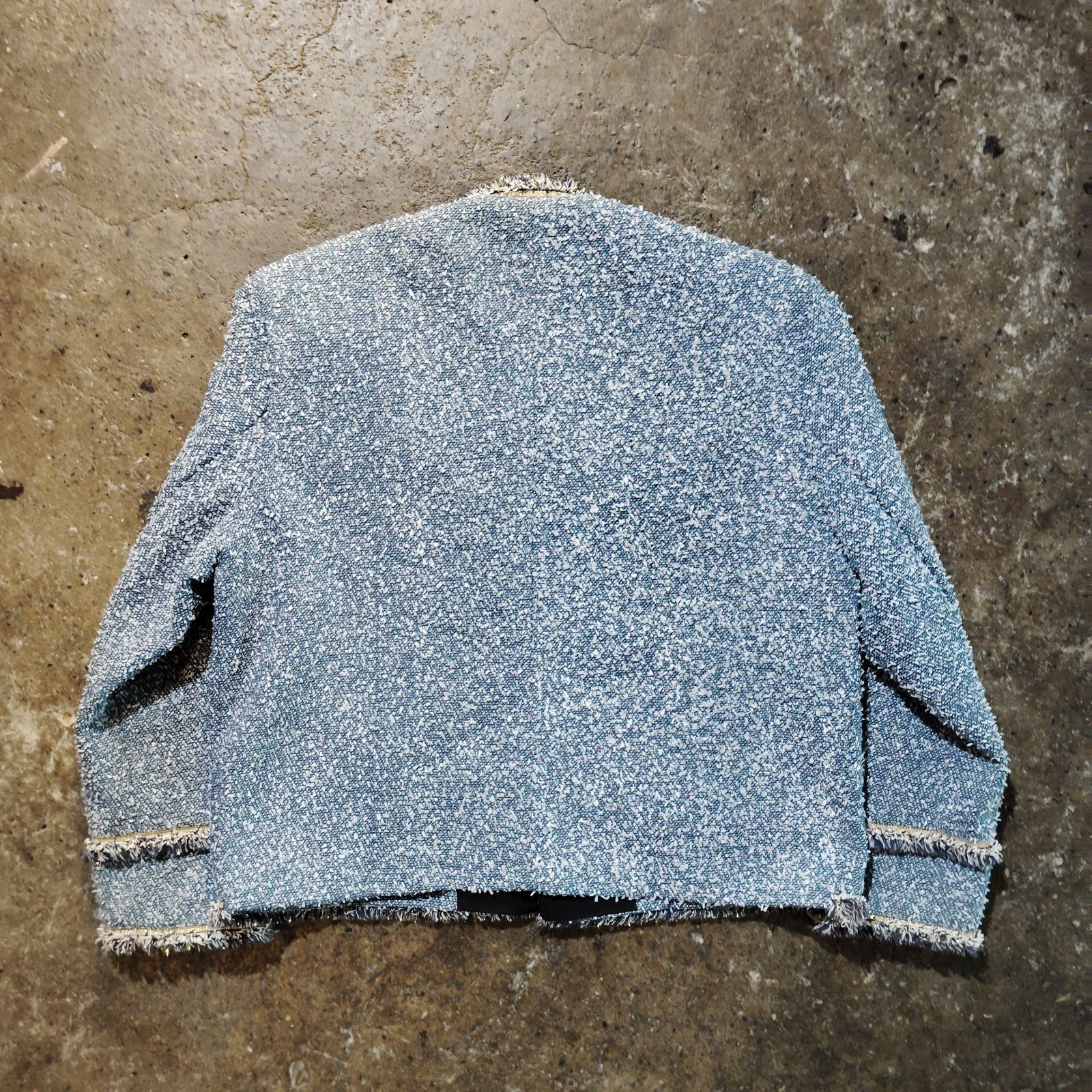 ALUDE SELECT blue luxury tweed jacket XL アルードセレクト ブルー