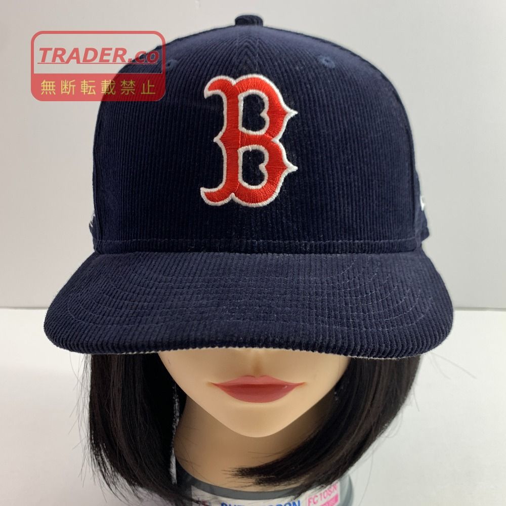 04w7265▽※【中古】 NEW ERA ニューエラ 59FIFTY ボストン レッドソックス MLB 2004 WORLD SERIES GAME FITTED CAP ベルベット ベースボールキャップ 帽子 ネイビー コーデュロイ【八王子店】