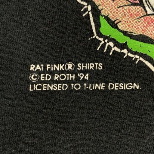 【中古】　All Sport　Tシャツ　90s vintage　90年代　OLD　半袖　トップス　クルーネック　キャラクター　ラットフィンク　プリント　USA製　古着　/1590｜Tシャツ