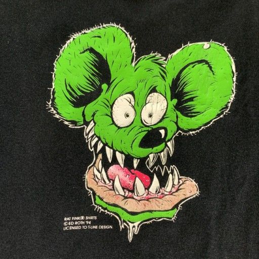 【中古】　All Sport　Tシャツ　90s vintage　90年代　OLD　半袖　トップス　クルーネック　キャラクター　ラットフィンク　プリント　USA製　古着　/1590｜Tシャツ