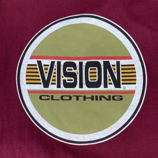 【中古】　VISION STREET WEAR　Tシャツ　90s vintage　90年代　OLD　半袖　トップス　クルーネック　ロゴT　プリント　USA製　ストリート　古着　/1103