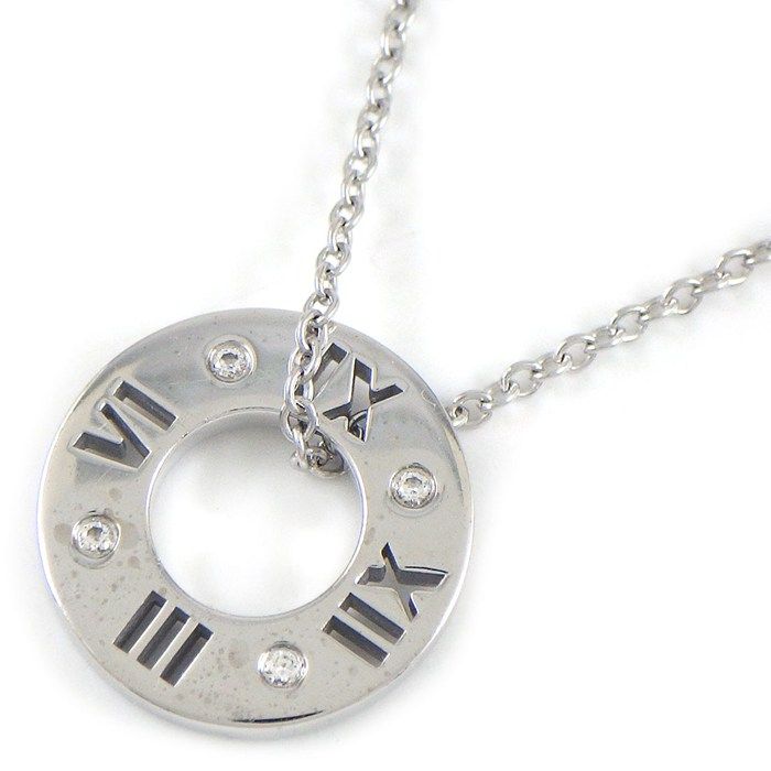 ティファニー Tiffany & Co. ネックレス アトラス ピアスド ラウンド サークル ダイヤモンド K18WG 【中古】
