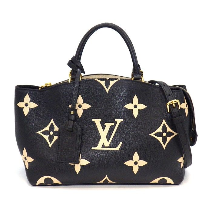 ルイ・ヴィトン LOUIS VUITTON ハンドバッグ プティパレ PM M58913 ノワール ベージュ バイカラー モノグラムアンプラント 【中古】