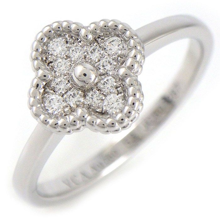 ヴァンクリーフ＆アーペル Van Cleef & Arpels リング スウィートアルハンブラ VCARO85800 12ポイント ダイヤモンド 計0.08ct K18WG 12.5号 / #53 【中古】