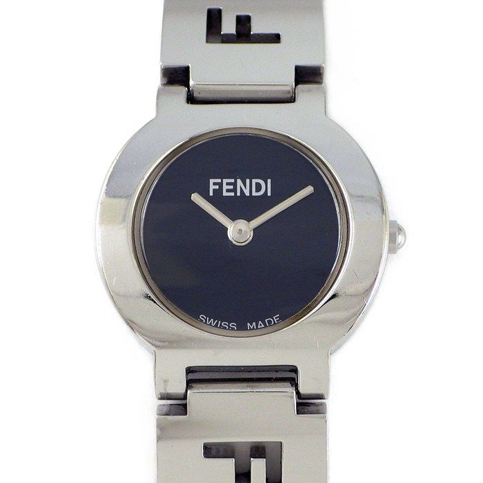 フェンディ FENDI 腕時計 オロロジ 3050L ブラック文字盤 ロゴブレス SS クオーツアナログ 【箱・保付き】 【中古】