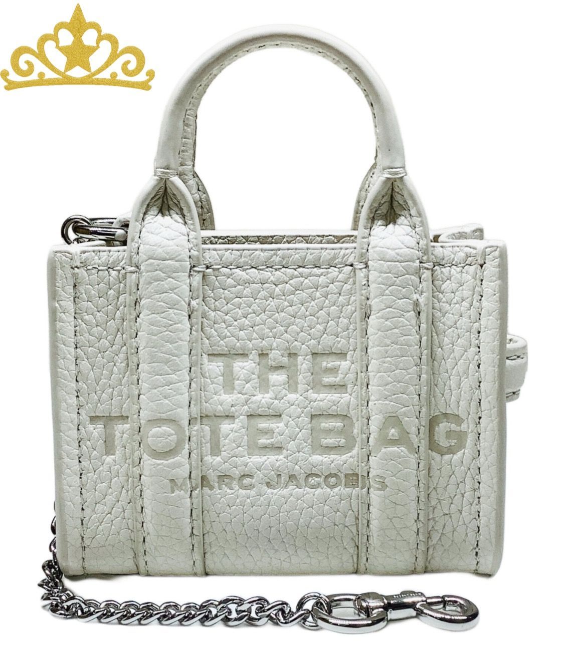 MARC JACOBS THE LEATHER NANO TOTE CHARM チャーム ホワイト マークジェイコブス