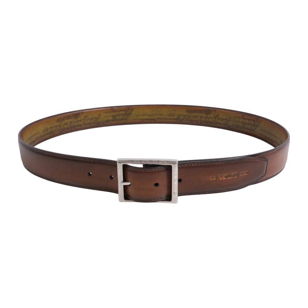 極美品 ベルルッティ BERLUTI ベルト レザーベルト バックル