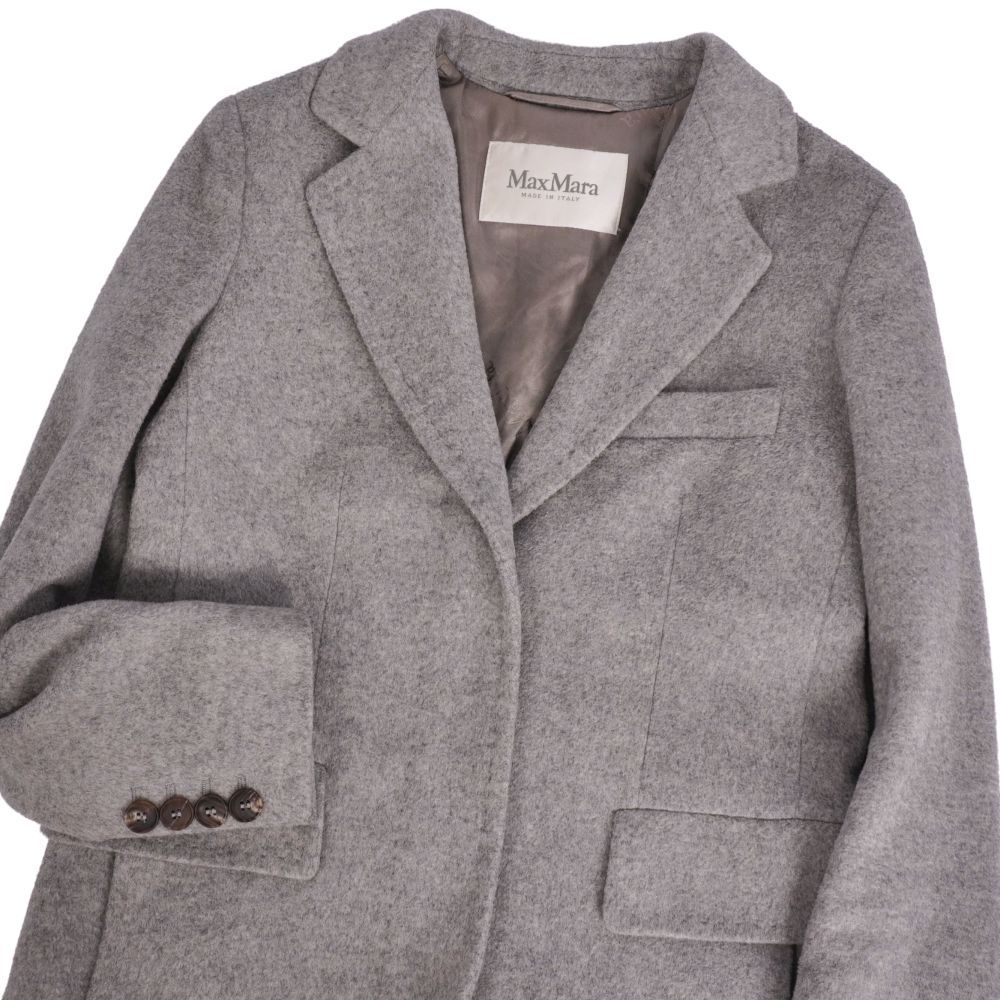 極美品 マックスマーラ Max Mara コート 白タグ チェスターコート ロン
