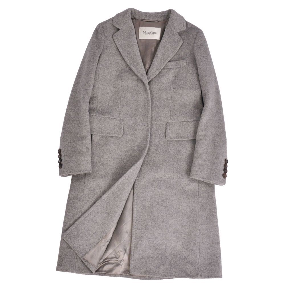 極美品 マックスマーラ Max Mara コート 白タグ チェスターコート ロン