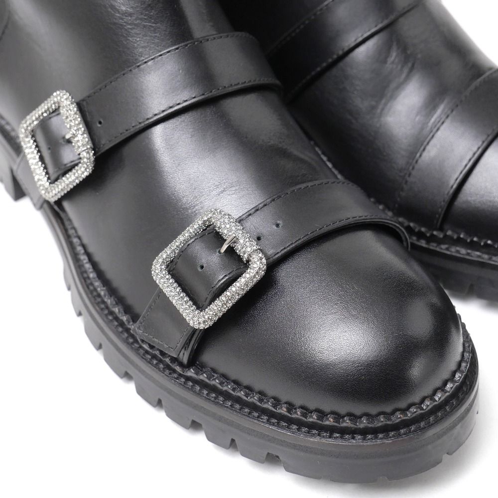 □美品□JIMMY CHOO ジミーチュウ ブーツ サイズ39 ビジューストラップ