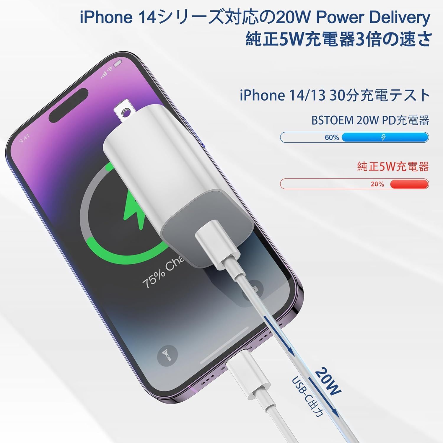 iPhone 充電器 純正 PD 20W 2個セット [MFi/PSE認証済み] USB-C 急速